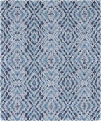 Blue Abstract Geometric Area Rug - Hand-Tufted Wool Carpet for Living Room, Bedroom | Modern Boho Transitional Rug | 5x8, 8x10 Large carpet