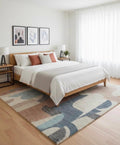 Abstract Geometric Hand-Tufted Wool Rug | Modern Earth Tones