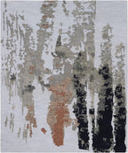 Abstract Charcoal & Rust Hand-Tufted Area Rug