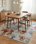 Hand Tufted Wool Area Rug - Modern Floral Sage Green Terracotta Blue Large Rug 5x8 8x10 - Thick Plush Botanical Carpet for Living & Bedroom