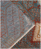 6x9 ft Hand-Knotted Navajo Style Wool Area Rug | 10x14 ft Southwestern Terracotta & Indigo handmade rug