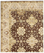 Hand-Knotted Brown & Beige Oriental Area Rug - 9x12 Classic Medallion Wool Carpet for Living Room, Dining, or Bedroom