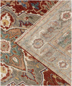 8x10 Hand-Knotted Wool Rug - Authentic Vintage/Modern/Oushak Rust Ivory Area Rug for Living Room, Large Natural Fiber Handwoven Carpet