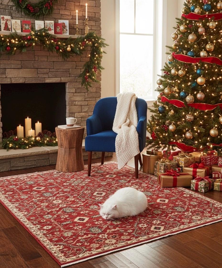 Luxury Red Persian style Hand knotted Area Rug