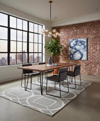 Hand Tufted 5X8, 8X11 Silver, Charcoal & Green wool and viscose  geometric pattern modern rug for living room, bedroom and dining room