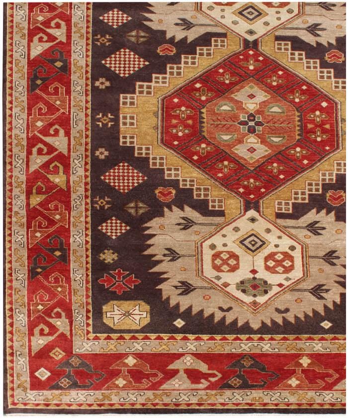 Hand-Knotted Navajo Wool Rug - Modern Southwestern Area Rug