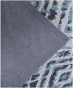 Blue Abstract Geometric Area Rug - Hand-Tufted Wool Carpet for Living Room, Bedroom | Modern Boho Transitional Rug | 5x8, 8x10 Large carpet