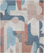 Abstract Geometric Hand-Tufted Wool Rug | Modern Earth Tones