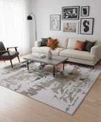 Abstract Charcoal & Rust Hand-Tufted Area Rug