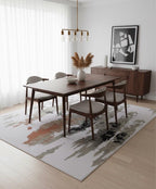 Abstract Charcoal & Rust Hand-Tufted Area Rug
