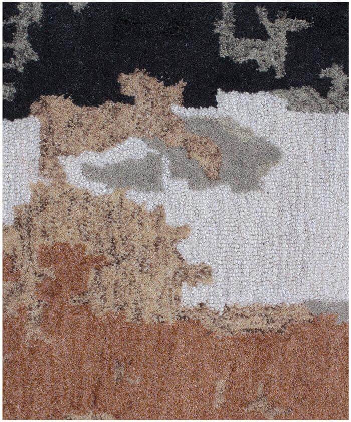 Abstract Charcoal & Rust Hand-Tufted Area Rug