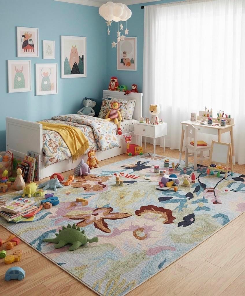Enchanted Garden: Modern Hand-Tufted Floral Wool Rug