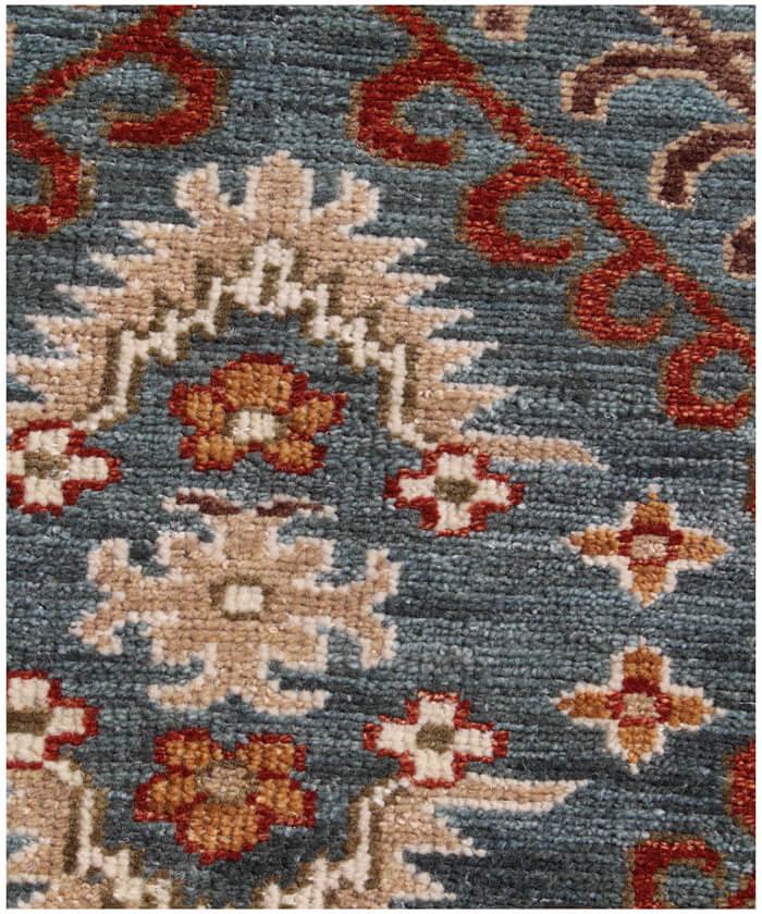 6x9 ft Hand-Knotted Navajo Style Wool Area Rug | 10x14 ft Southwestern Terracotta & Indigo handmade rug