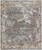 Silver Ivory Hand-Knotted Area Rug-Wool & Bamboo Silk Rug 10x14 ft and 12x15 ft Elegant Distressed Traditional carpet