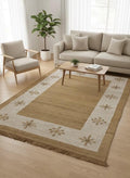5x8 White and Natural Jute Area Rug | Eco-Friendly Hand-Woven Scandi Boho Carpet