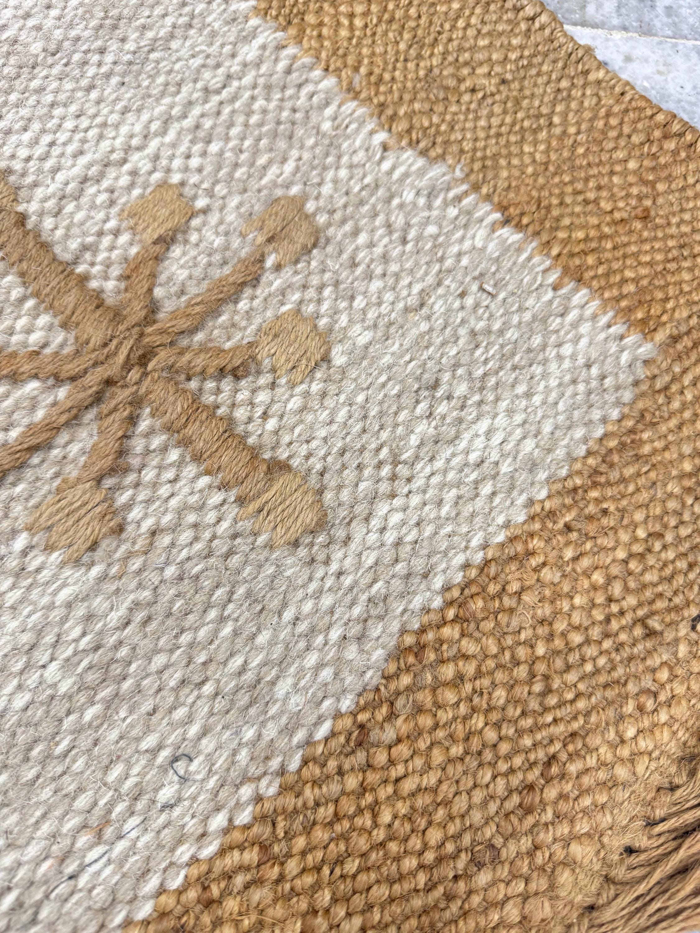 5x8 White and Natural Jute Area Rug | Eco-Friendly Hand-Woven Scandi Boho Carpet