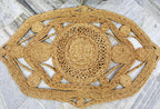 Natural Jute Accent Rug | Unique Ogee Shape 2x3 Mat
