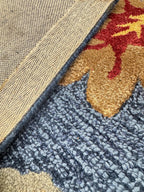 Hand-Tufted Floral Wool Rug - Blue & Ochre (5x8)