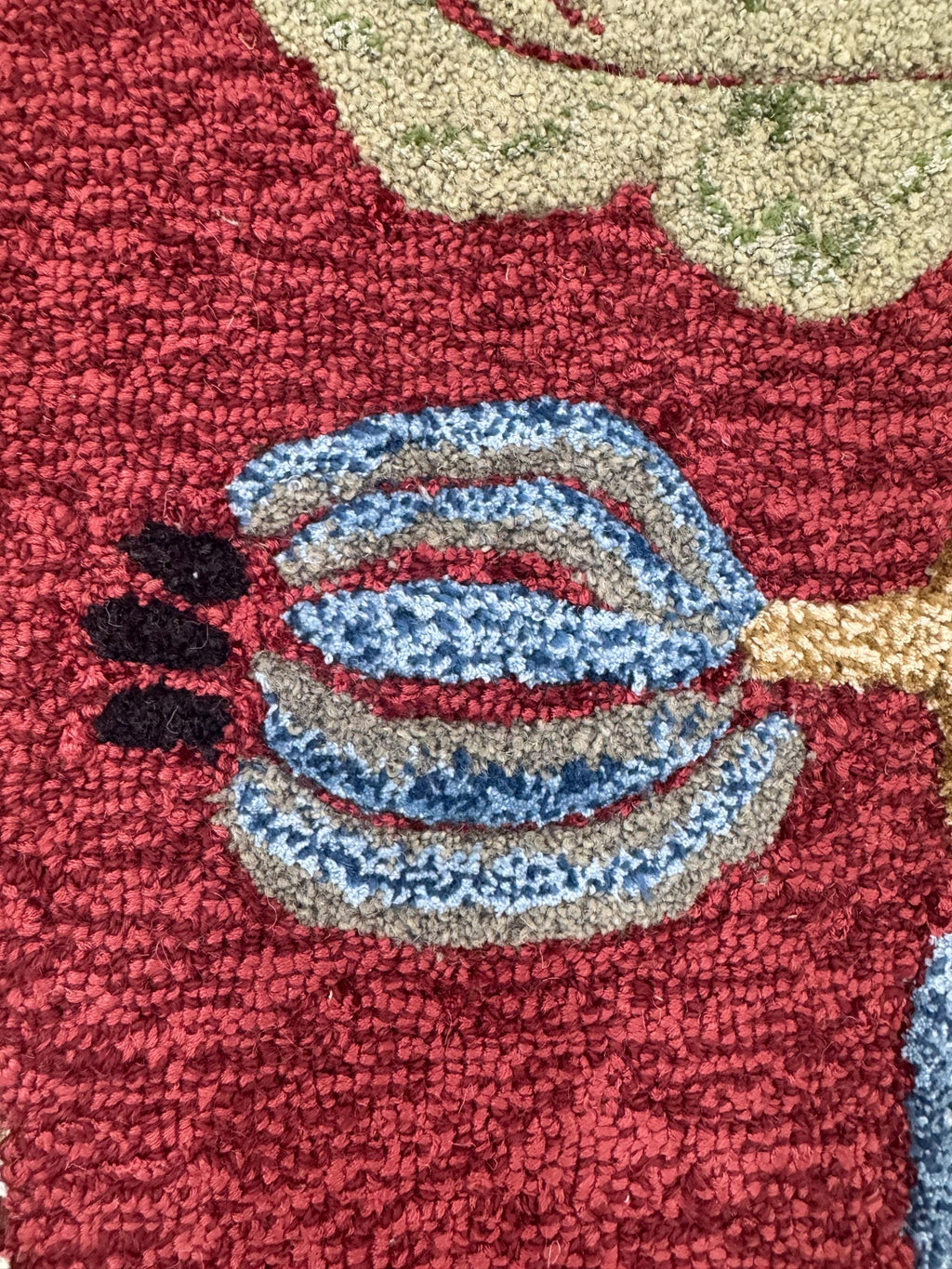 Vintage Floral Hand-Tufted Wool Rug – 5x8 Red Botanical Area Rug