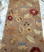 Hand-Tufted Floral Wool Rug | Earthy Terracotta & Sage | 5'x8'