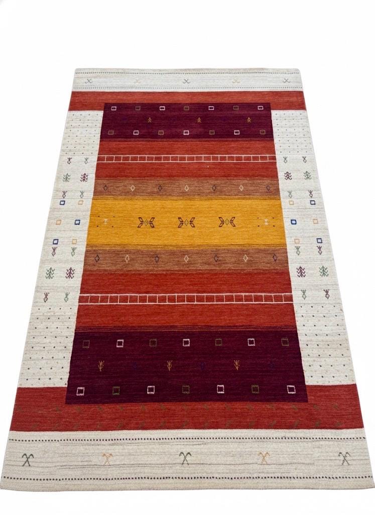 5x8 Vintage Persian Gabbeh Area Rug