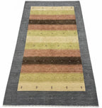 Modern Gabbeh Rug 8x9 Hand-Knotted Wool Area Rug