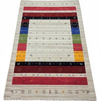 Modern Tribal Elegance: Handmade 8x9 Gabbeh Wool Rug