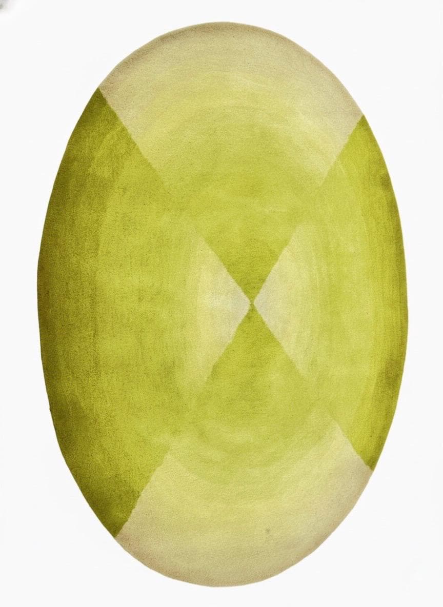 Neon green Hand tufted Oval area Rug 5x7.5 handmade modern rug for living room, bedroom, dining room, vibrant setting for Unique Funky Home