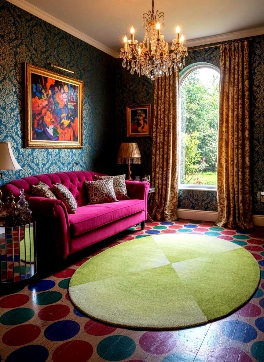 Neon green Hand tufted Oval area Rug 5x7.5 handmade modern rug for living room, bedroom, dining room, vibrant setting for Unique Funky Home