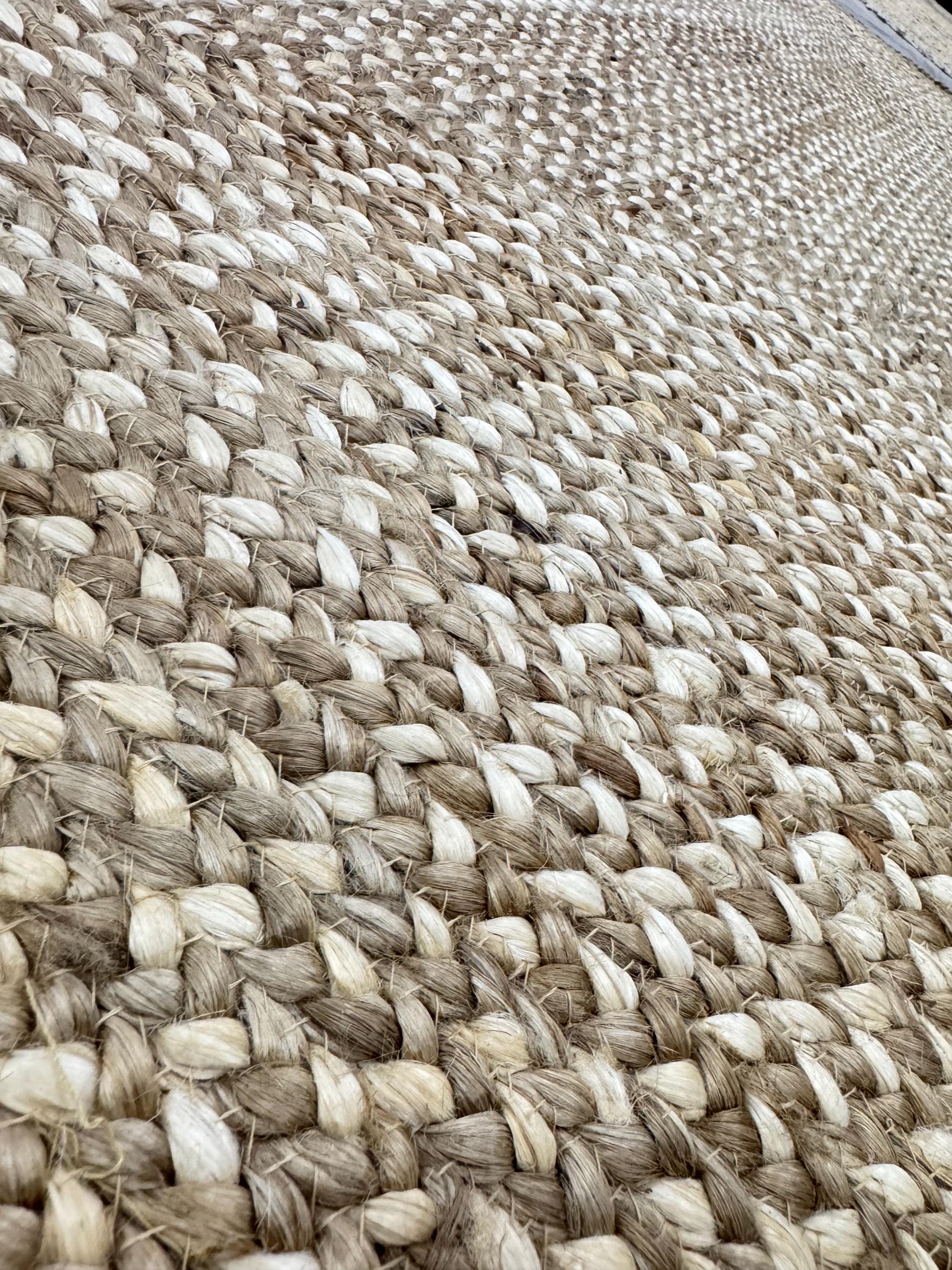 5x8 Natural White Braided Jute Rug,  Boho Handwoven Sisal Floor Mat