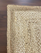 5x8 Natural White Braided Jute Rug,  Boho Handwoven Sisal Floor Mat