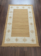 5x8 White and Natural Jute Area Rug | Eco-Friendly Hand-Woven Scandi Boho Carpet