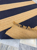 Modern Striped Jute Rug | 5x9 ft Black & Natural Area Mat