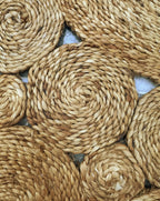 Hand-Stitched Jute 5.5x5.5 Round Rug, Minimalist Boho Decor