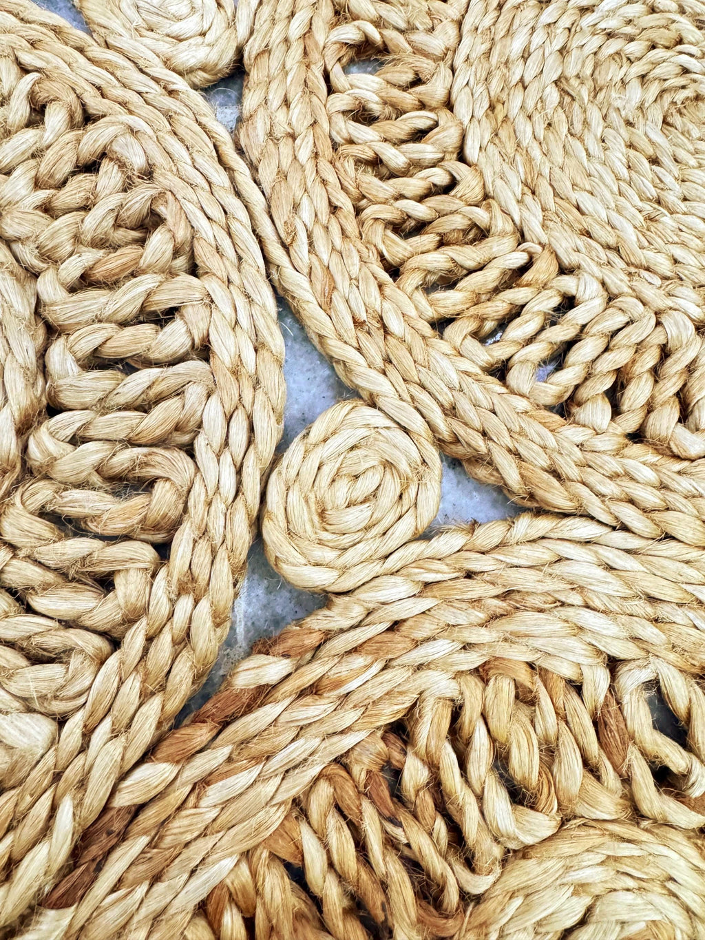 Handmade Jute 3.5x3.5 round Rug, Boho Entryway Jute Area Rug