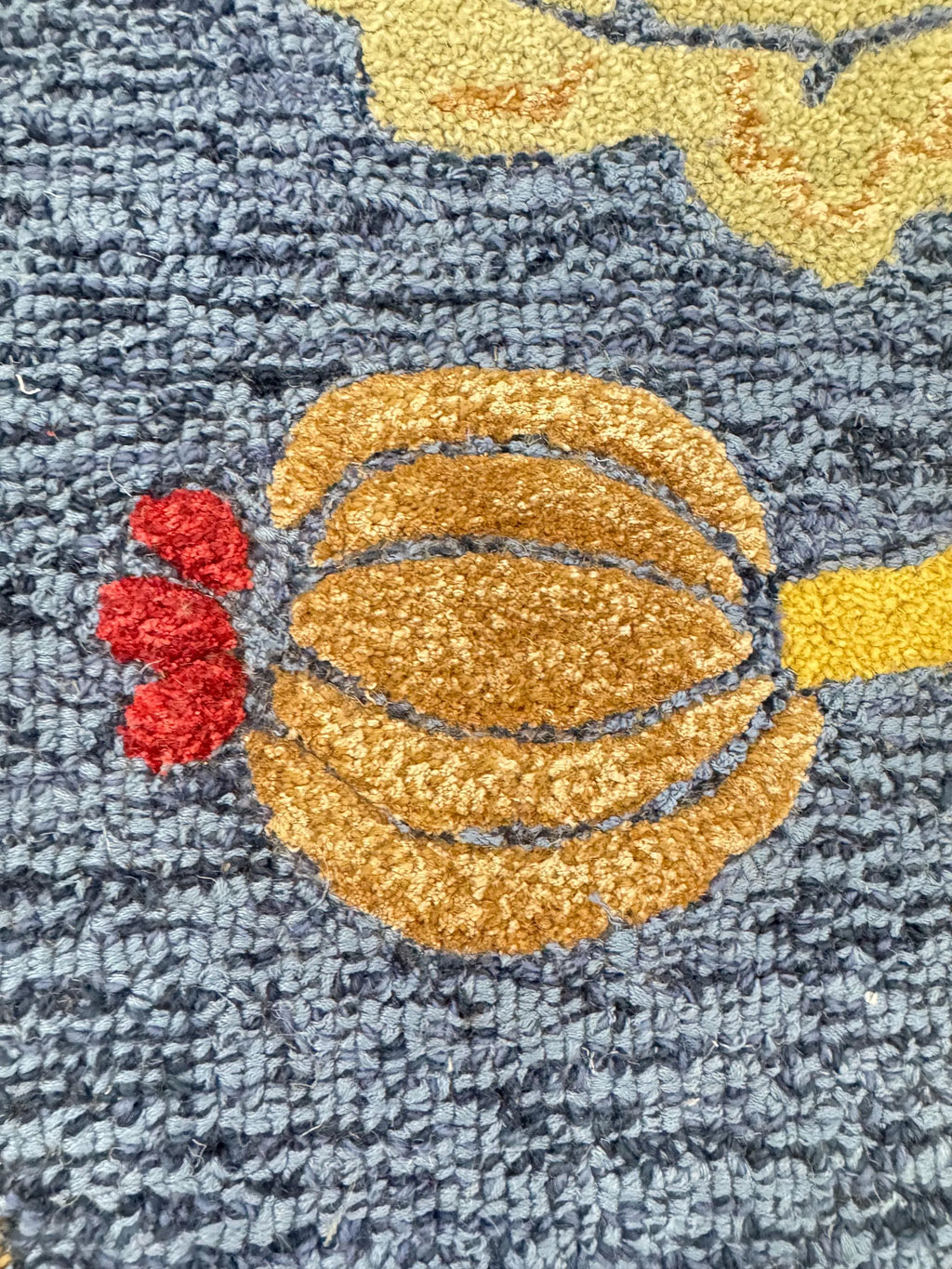 Hand-Tufted Floral Wool Rug - Blue & Ochre (5x8)
