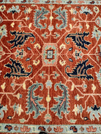 8x10 Hand-Knotted Terracotta & Sage Wool Rug