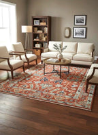 8x10 Hand-Knotted Terracotta & Sage Wool Rug