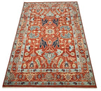 8x10 Hand-Knotted Terracotta & Sage Wool Rug