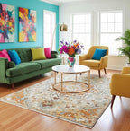8x10 Hand-Knotted Rust & Sage Oushak Wool Rug | Modern Transitional Area Rug