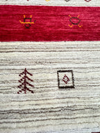 Modern Tribal Elegance: Handmade 8x9 Gabbeh Wool Rug