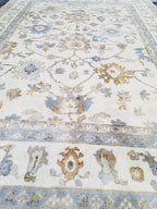 8x10 Distressed Oushak Hand-Knotted Wool Rug - Vintage Inspired