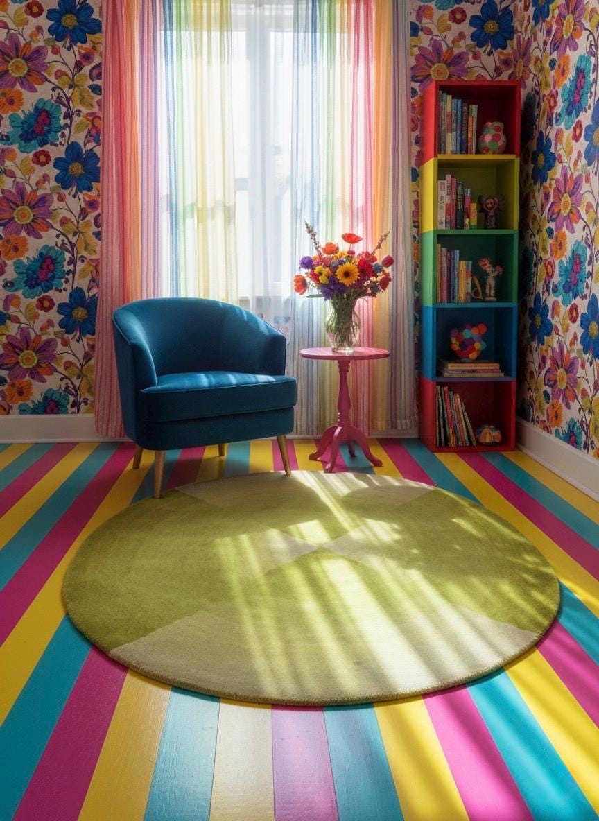 Neon green Hand tufted Oval area Rug 5x7.5 handmade modern rug for living room, bedroom, dining room, vibrant setting for Unique Funky Home