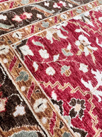 Luxury 8x 10 Red Hand-Knotted Rug, Traditional Floral Pattern Wool Area Carpet for Elegant living room dining room handmade gift