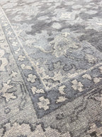 8x10 Hand-Knotted Charcoal Oushak Wool Rug
