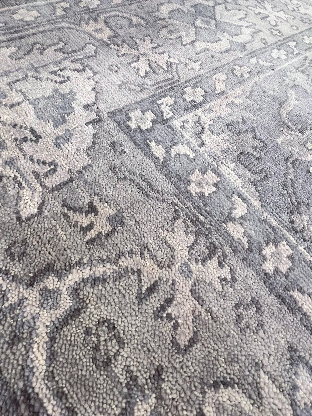 8x10 Hand-Knotted Charcoal Oushak Wool Rug