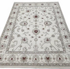 Ivory maroon Hand-Knotted Oushak Style 8x10 Wool Rug