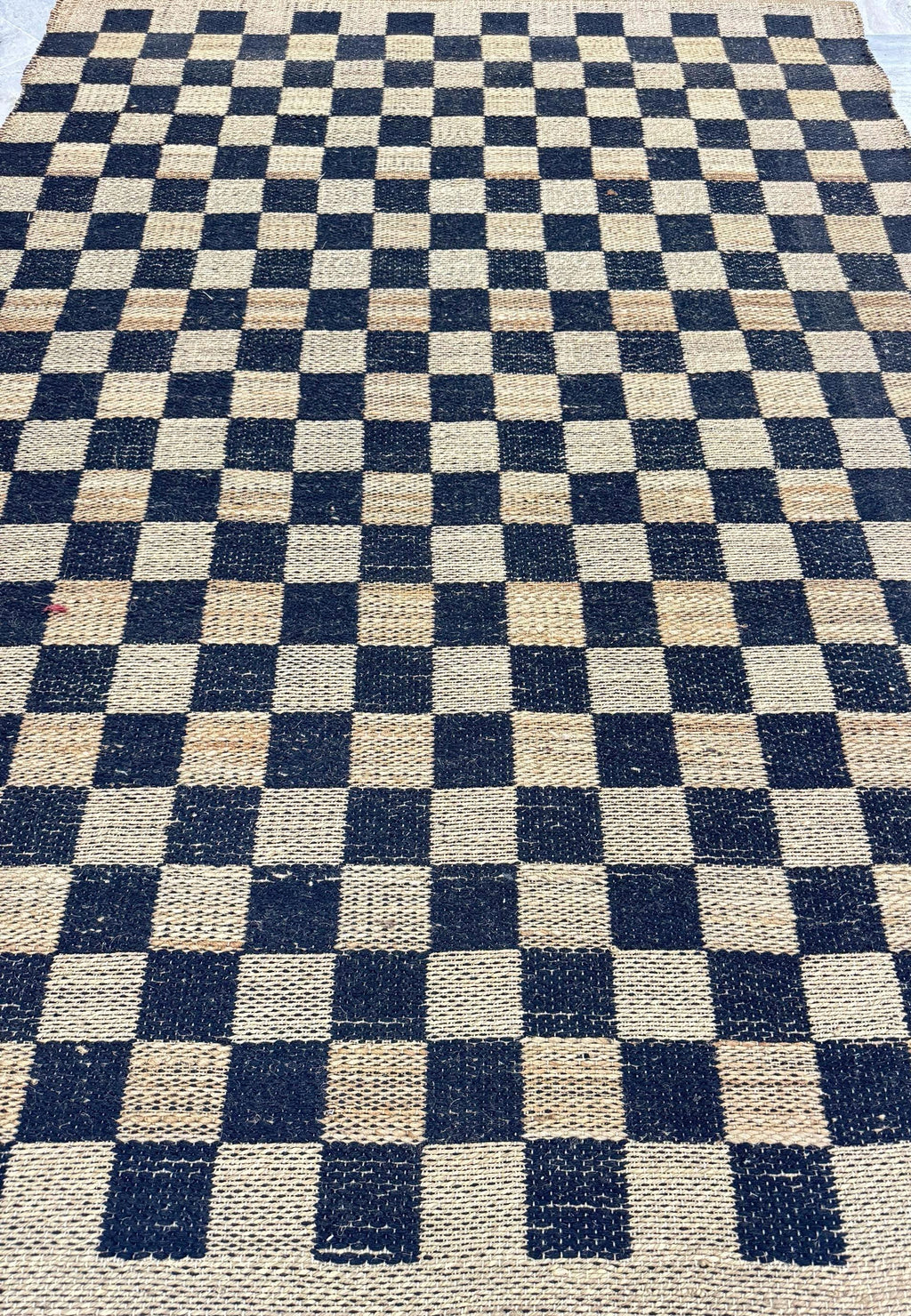 6x8 Natural Classic Checkered Jute Area Rug