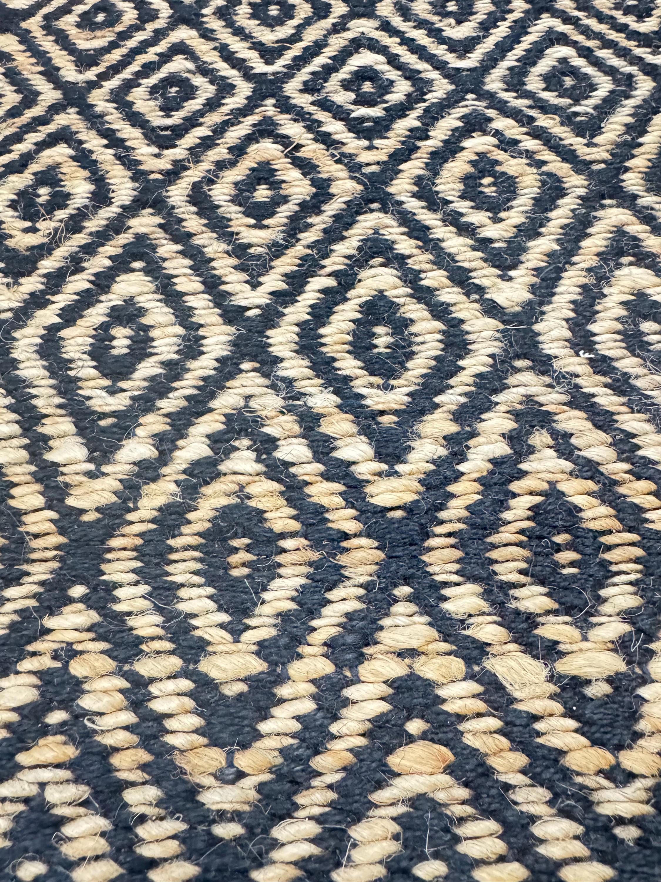 5x8 Natural Jute Diamond Pattern Area Rug