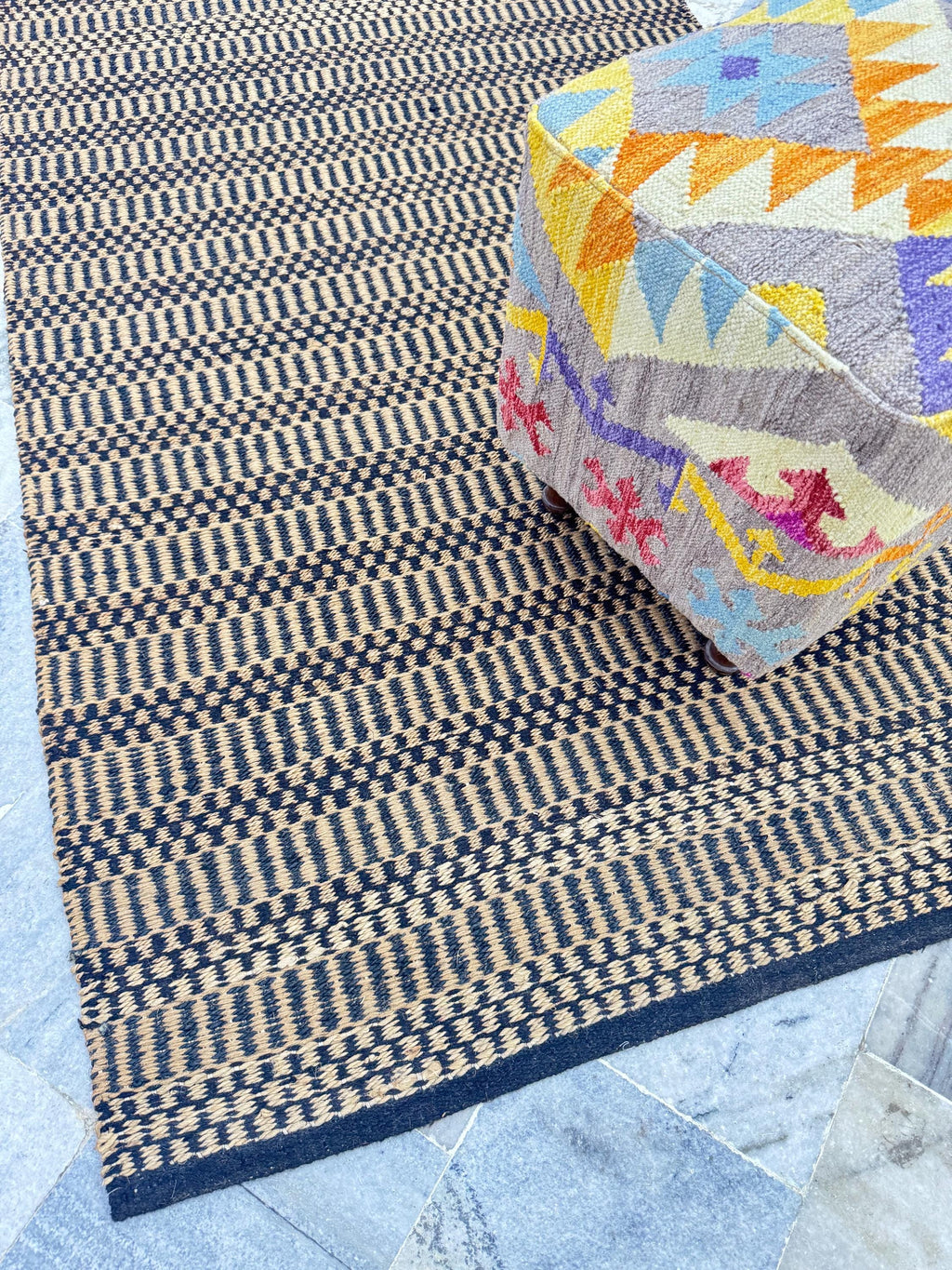 5x7 Natural Jute Area Rug , Natural Bohemian Farmhouse Rug